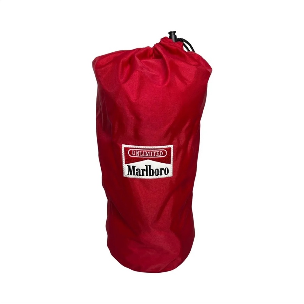 Vintage 1990’s Marlboro‎ Unlimited Plaid Lined Sleeping Bag w/ Case